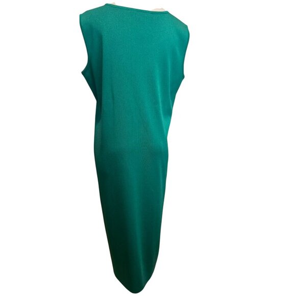 Misook Emerald Green Knit Sleeveless Shift Dress Size L | Professional Timeless - Picture 3 of 9